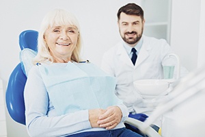 Mature woman in dentist’s chair