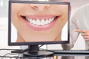 Smile on computer monitor