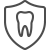 Animated tooth on a shield icon