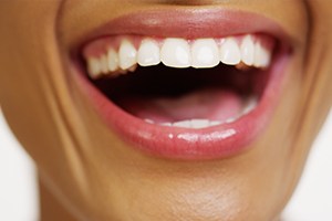 Closeup of healthy teeth and gums