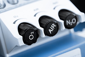 a nitrous oxide sedation machine in a dental office