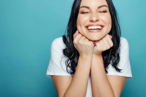 young woman showing off her smile